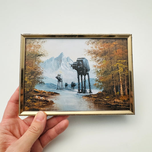 A Walk In The Woods - PRINT in vintage brass frame