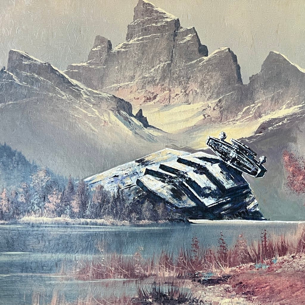 Mt. Star Destroyer, upcycled vintage painting