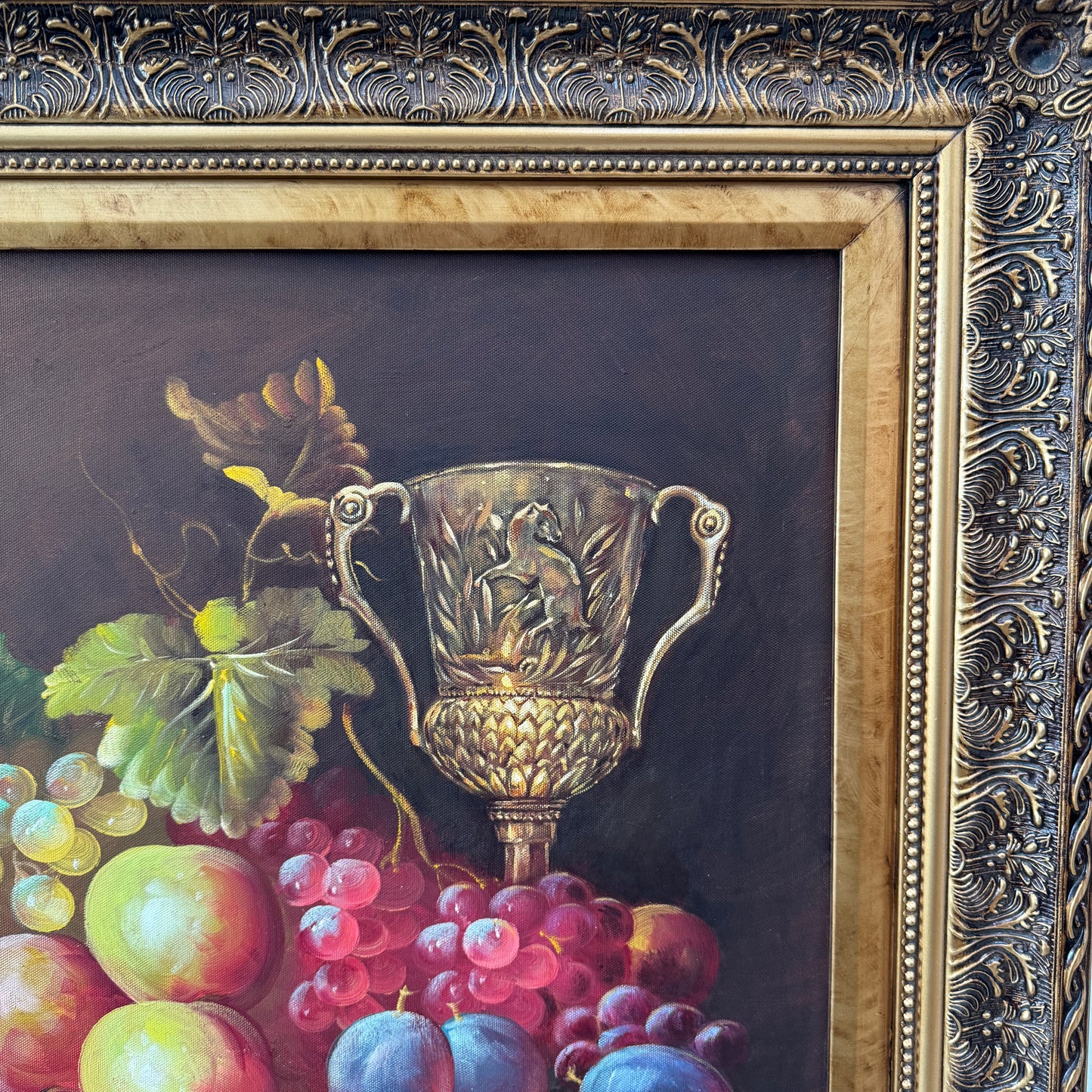 Helga's Cup, original upcycled vintage painting