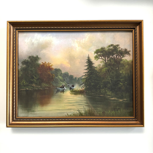 Fellowship Along the River Anduin - PRINT in Antique Wood Frame, OOAK Show