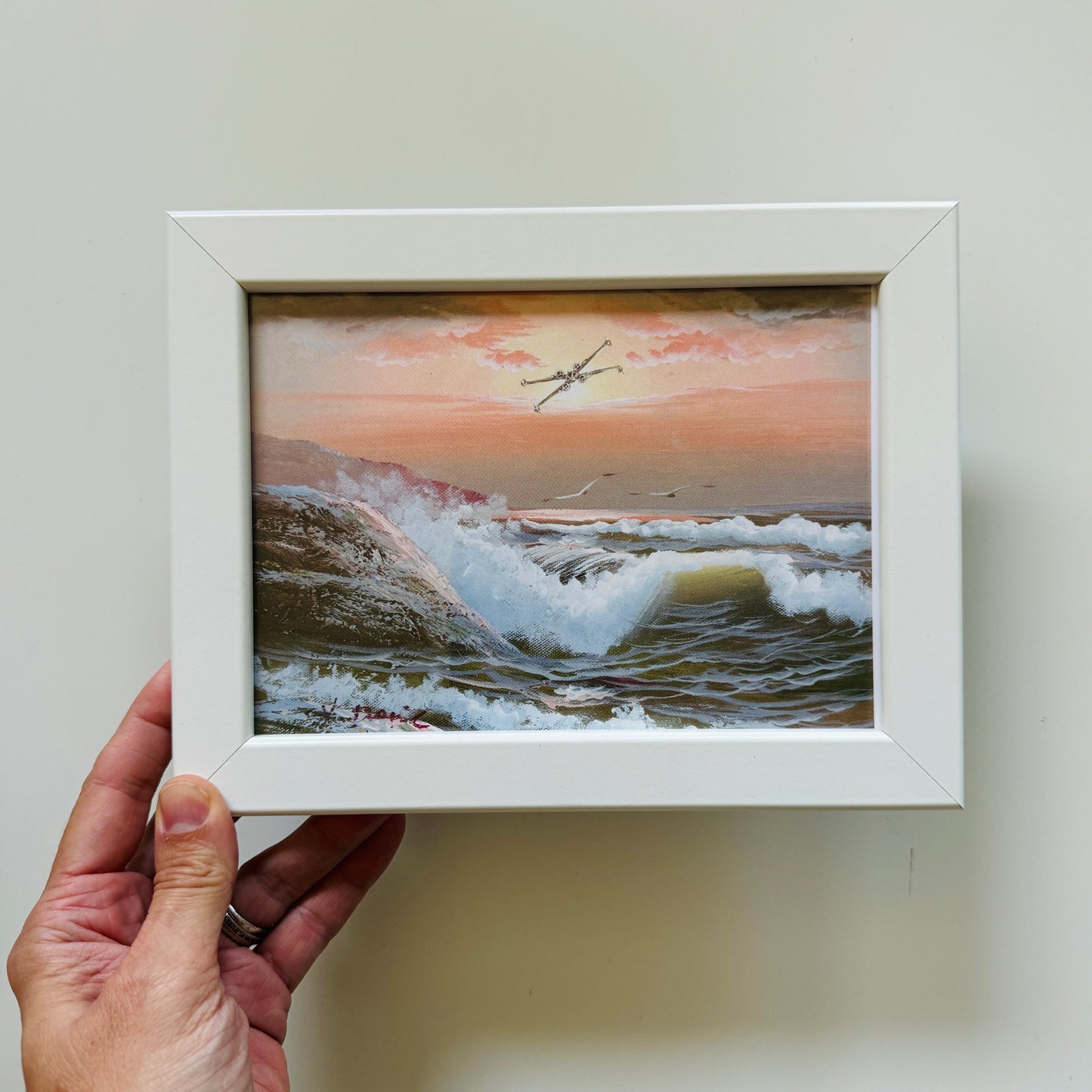 Solo Flight - 5x7 PRINT in white frame OOAK Show