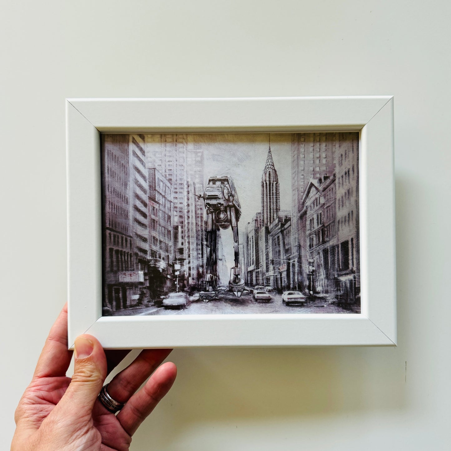 NYC Walker - 5x7 PRINT in white frame