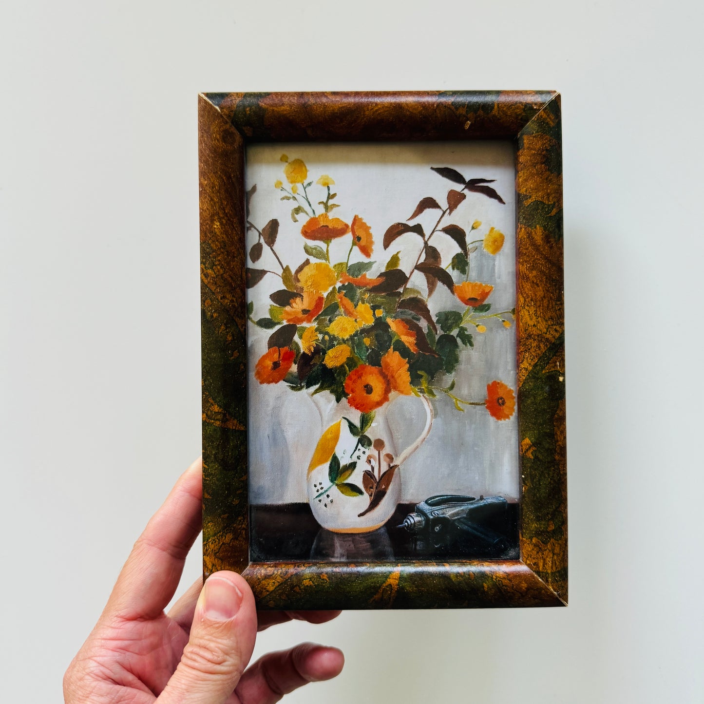 A Stunning Bouquet - PRINT in reclaimed frame OOAK Show