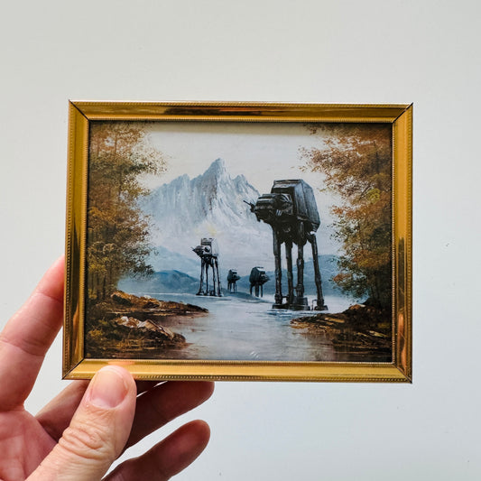 A Walk in the Woods - PRINT in tiny brass frame OOAK Show