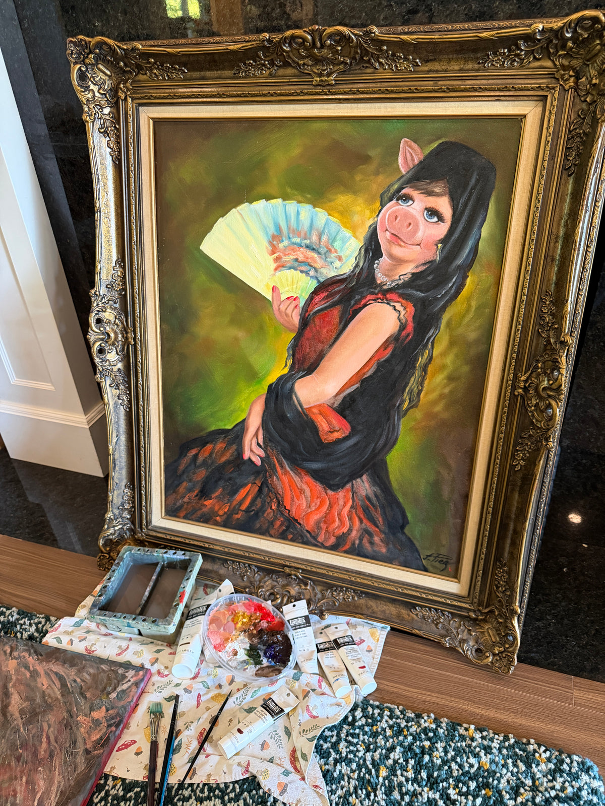 The Starlet - original upcycled vintage painting