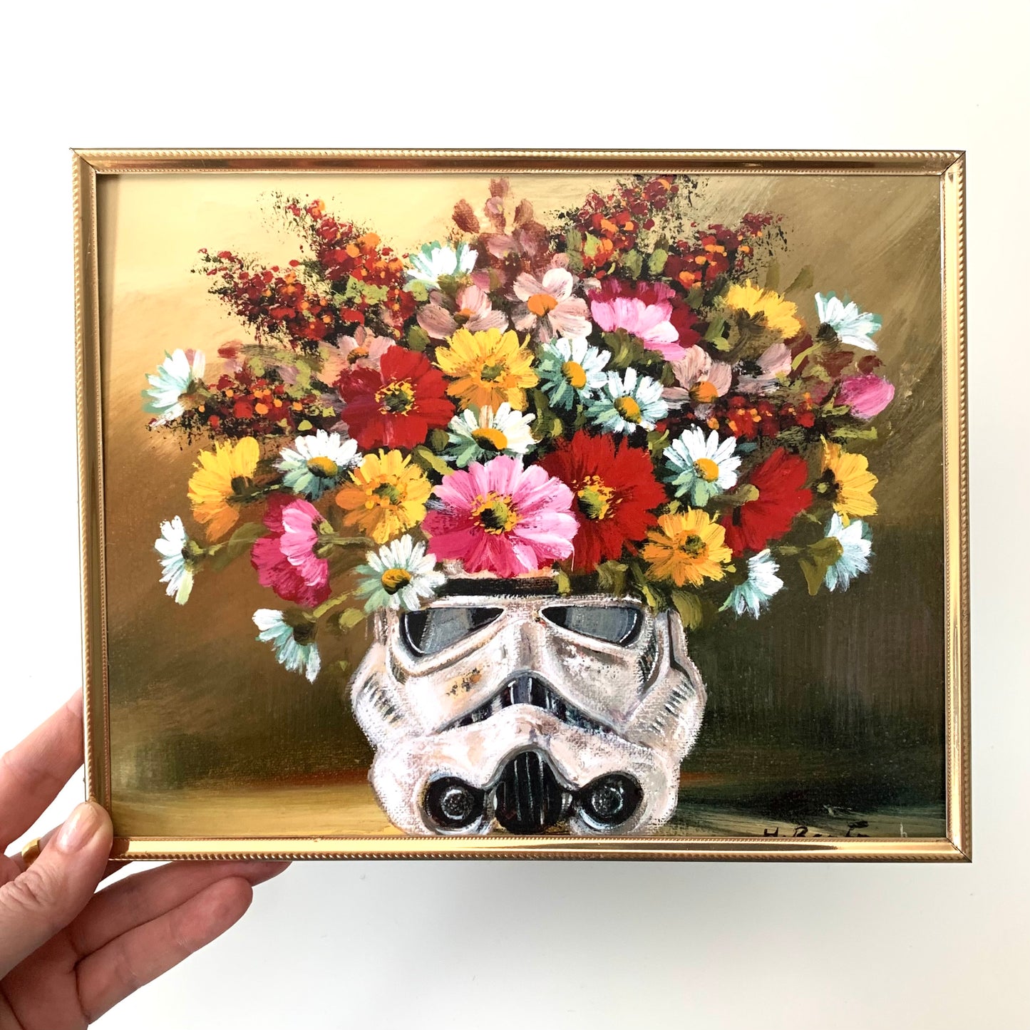 Dark Side Floral : Trooper's Wildflowers - 8x10 PRINT in Vintage Brass Frame