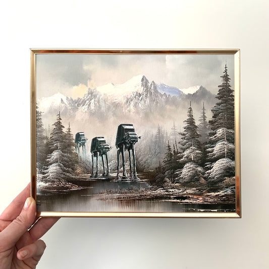 Walkers in a Winter Wonderland - 8x10 PRINT in Vintage Brass Frame