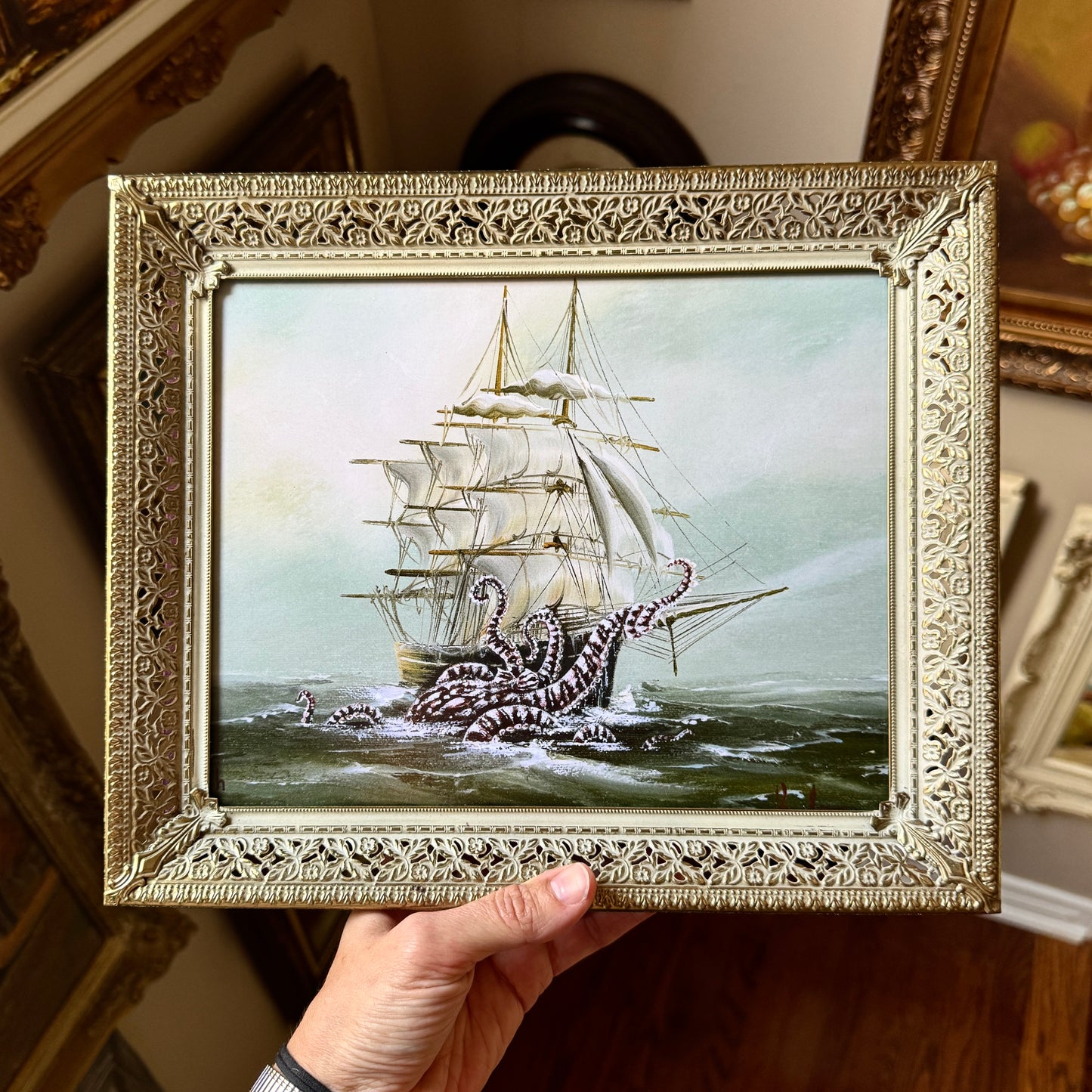 Octopus vs Ship : Seven of Nine - 8x10 PRINT in ornate metal frame