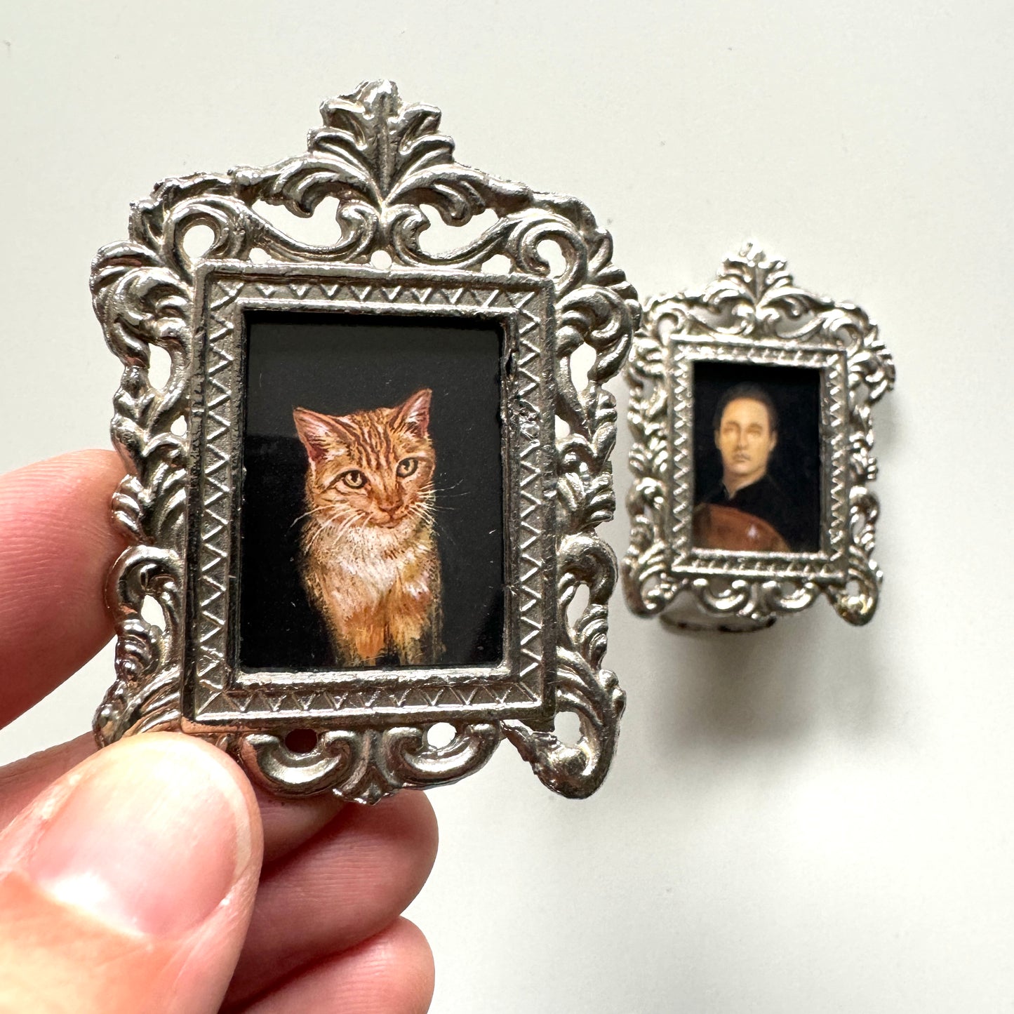 My Cat and I - PRINTs in tiny reclaimed frames