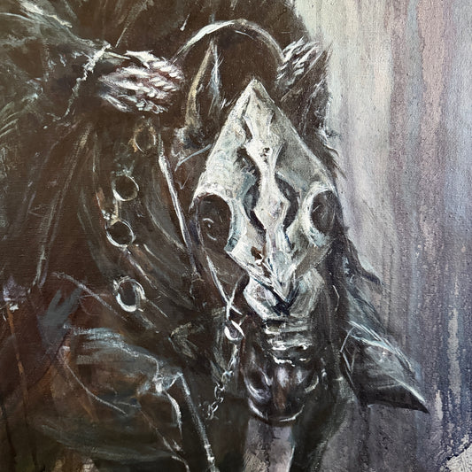 They Once Were Men, original upcycled vintage painting