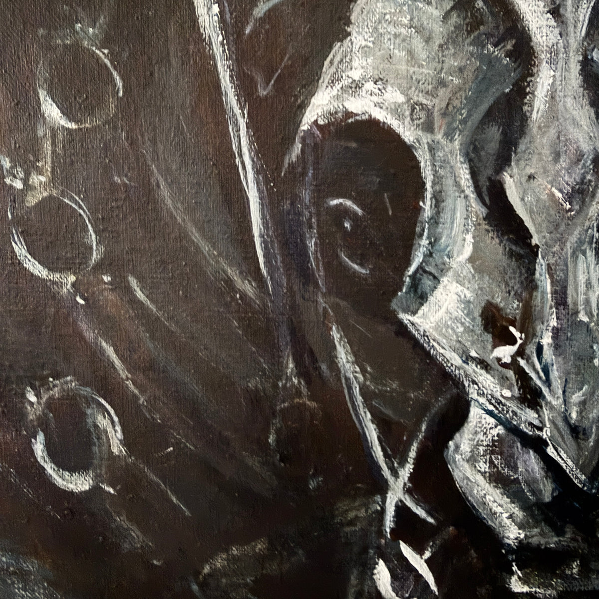They Once Were Men, original upcycled vintage painting