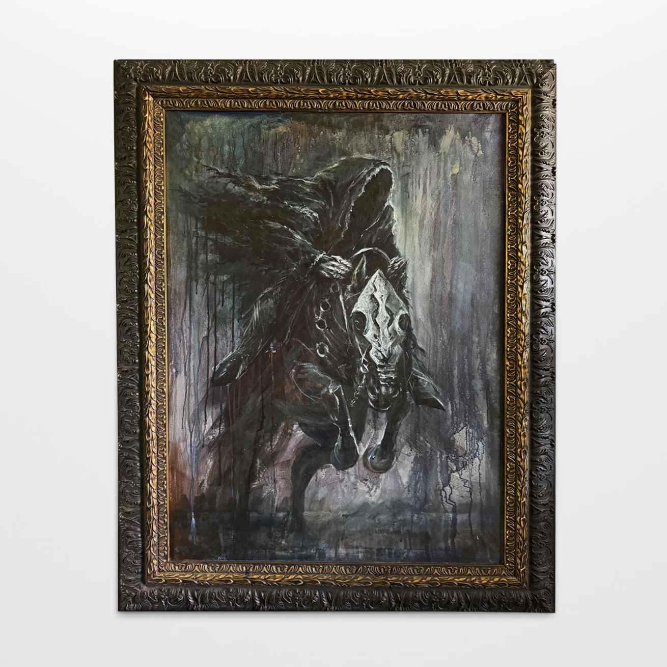 They Once Were Men, original upcycled vintage painting