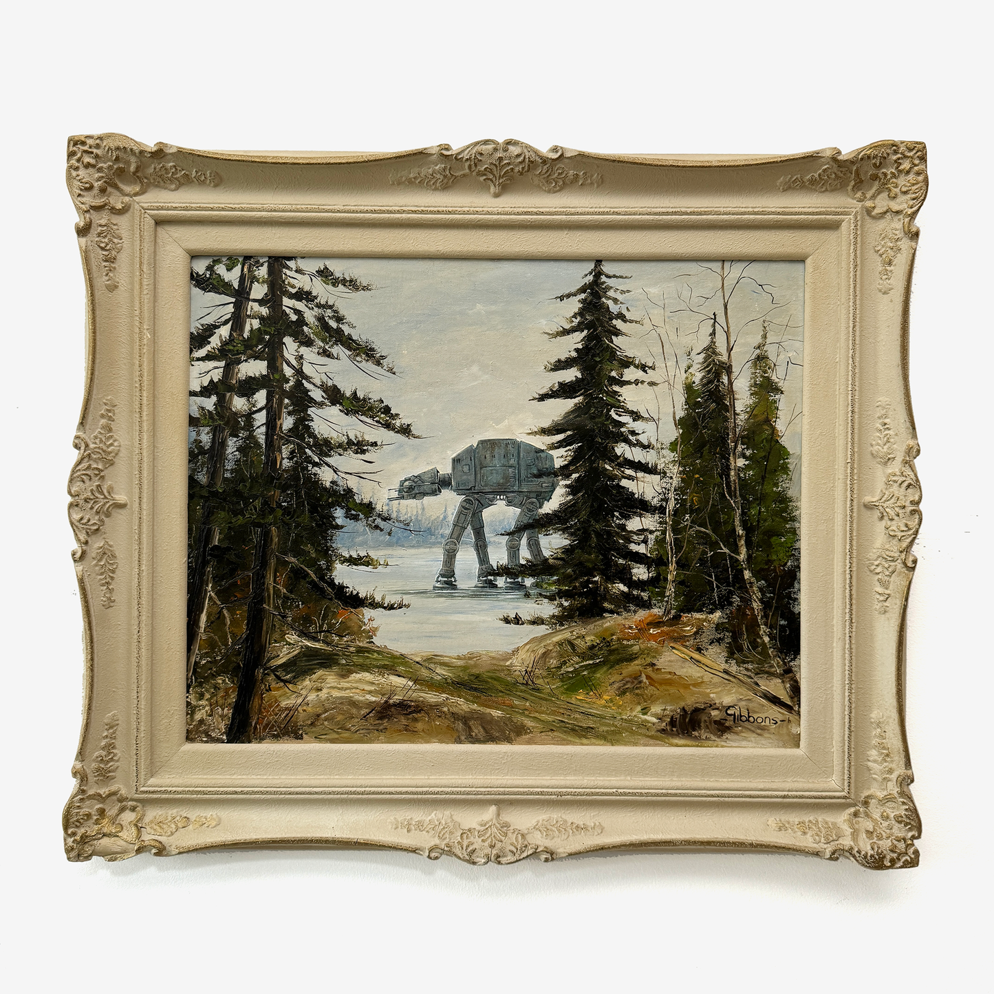 That's No Moose, upcycled vintage painting