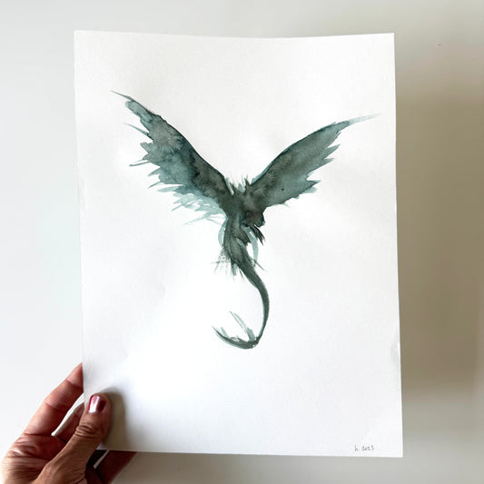 Dragon No. 9 - study, watercolour on paper