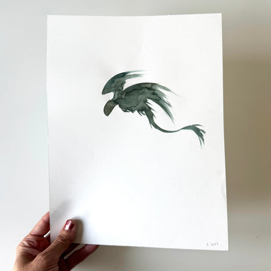 Dragon No. 8 - study, watercolour on paper