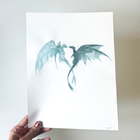 Dragon No. 12 - study, watercolour on paper