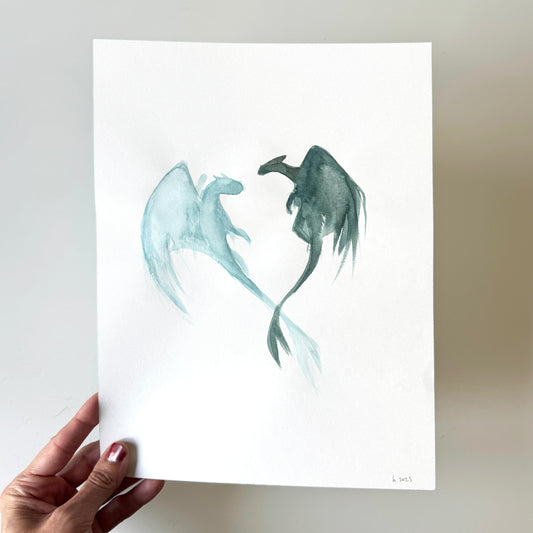 Dragon No. 10 - study, watercolour on paper