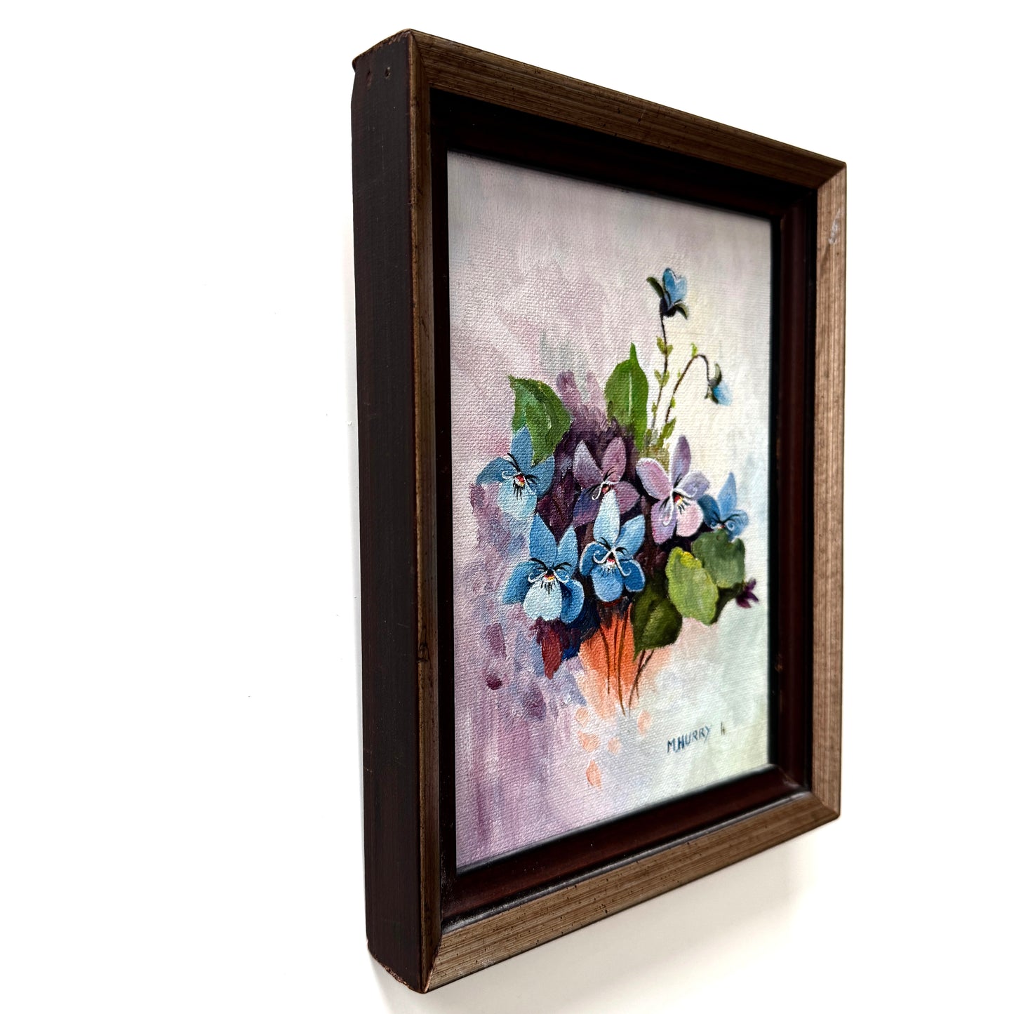 Alice's Flowers : Snobby Violets, original upcycled vintage art