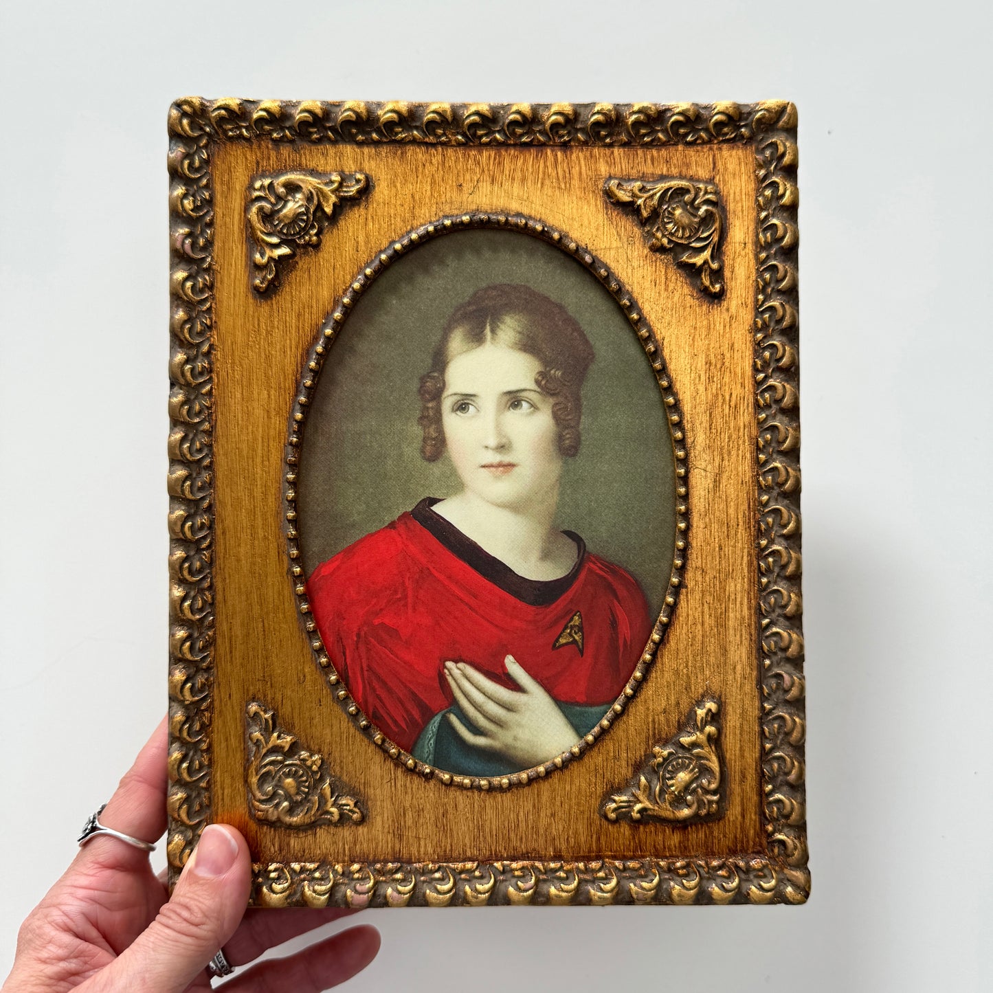 Red Shirt, Ensign Bonaparte - PRINT in Vintage Frame, Ornate