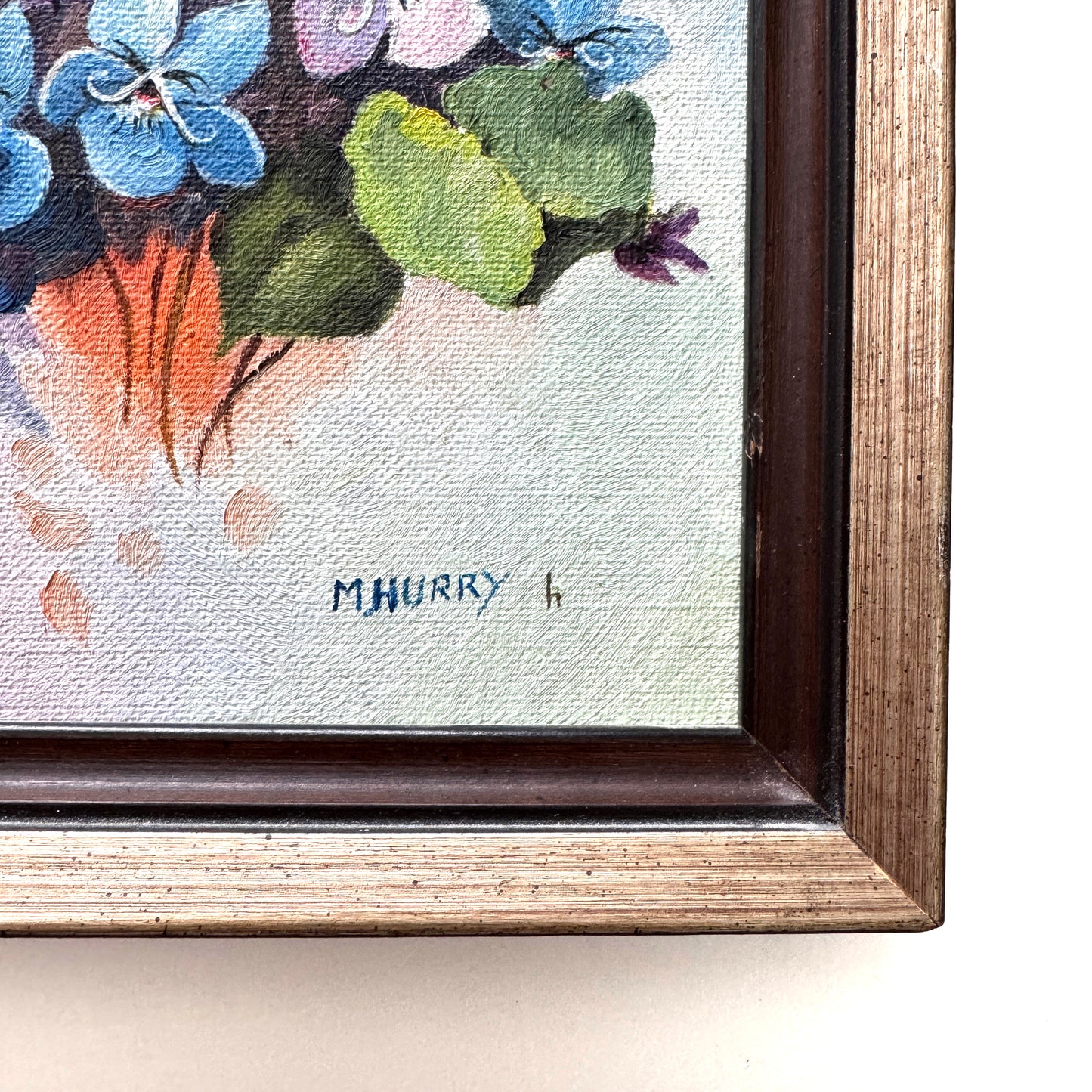 Alice's Flowers : Snobby Violets, original upcycled vintage art