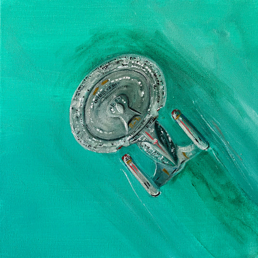 Sketch : NCC-1701-D, original acrylic painting