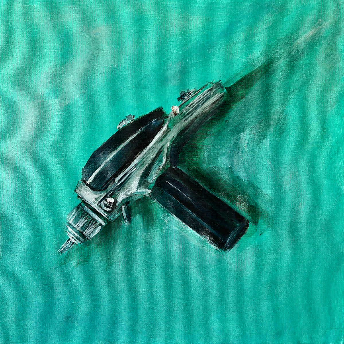 Phase Paint Sketch : Phaser, original acrylic painting – Upcycled Vintage Art
