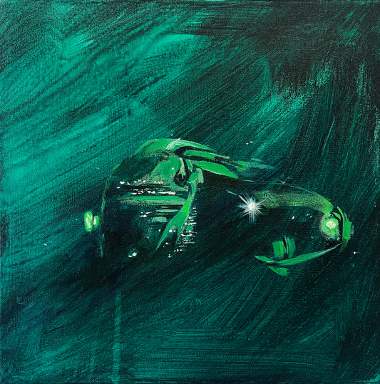 Sketch : Romulan Warbird, original acrylic painting