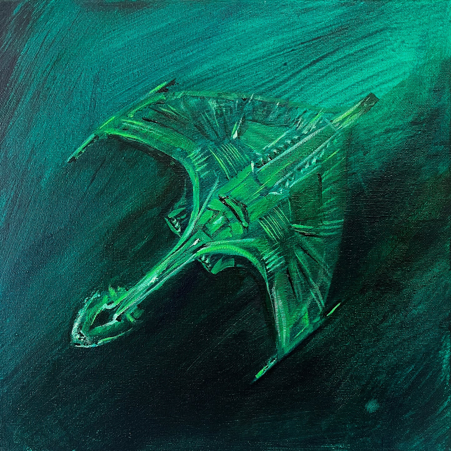 Sketch : Romulan Warbird Top, original acrylic painting