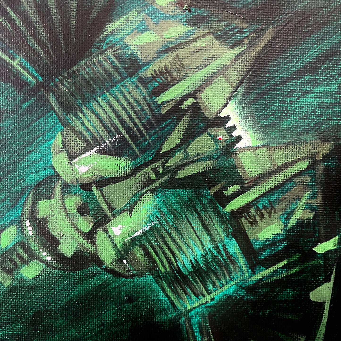 Sketch : Klingon Bird of Prey, Top original acrylic painting