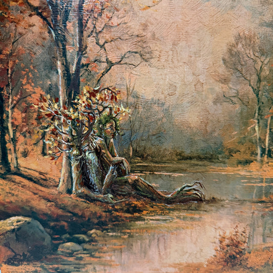 Memories of Fangorn : Playtime, original upcycled vintage painting