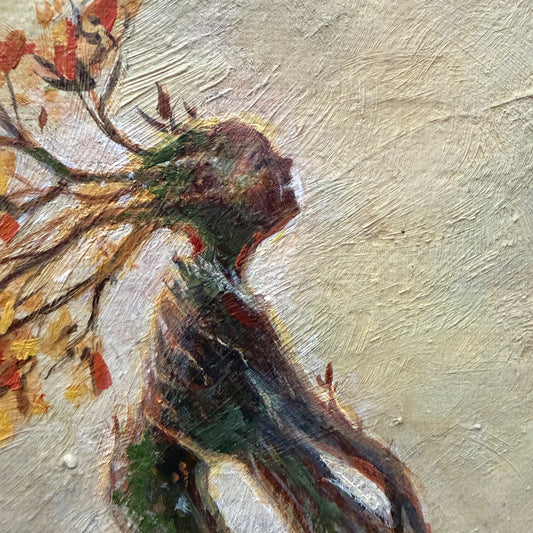 Memories of Fangorn : Higher! original upcycled vintage painting