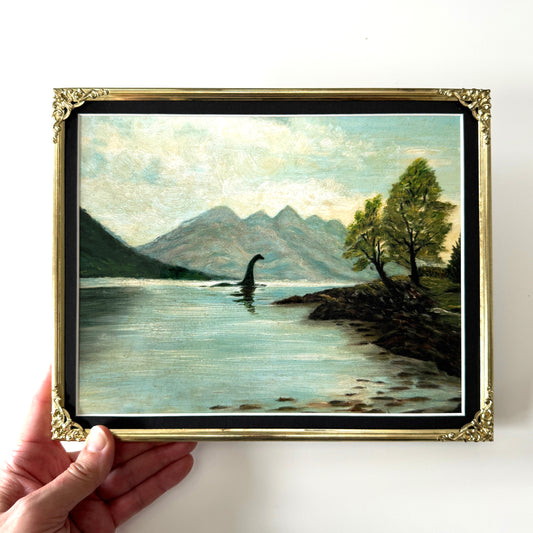 Nessie - PRINT 8x10 in vintage brass frame