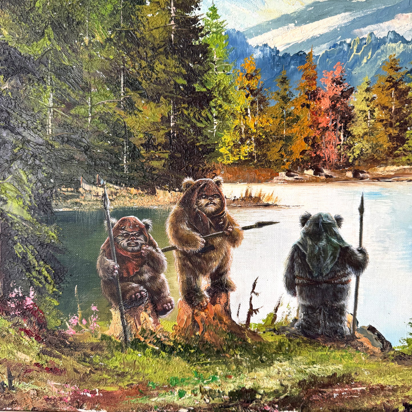 Yub Nub, original upcycled vintage painting