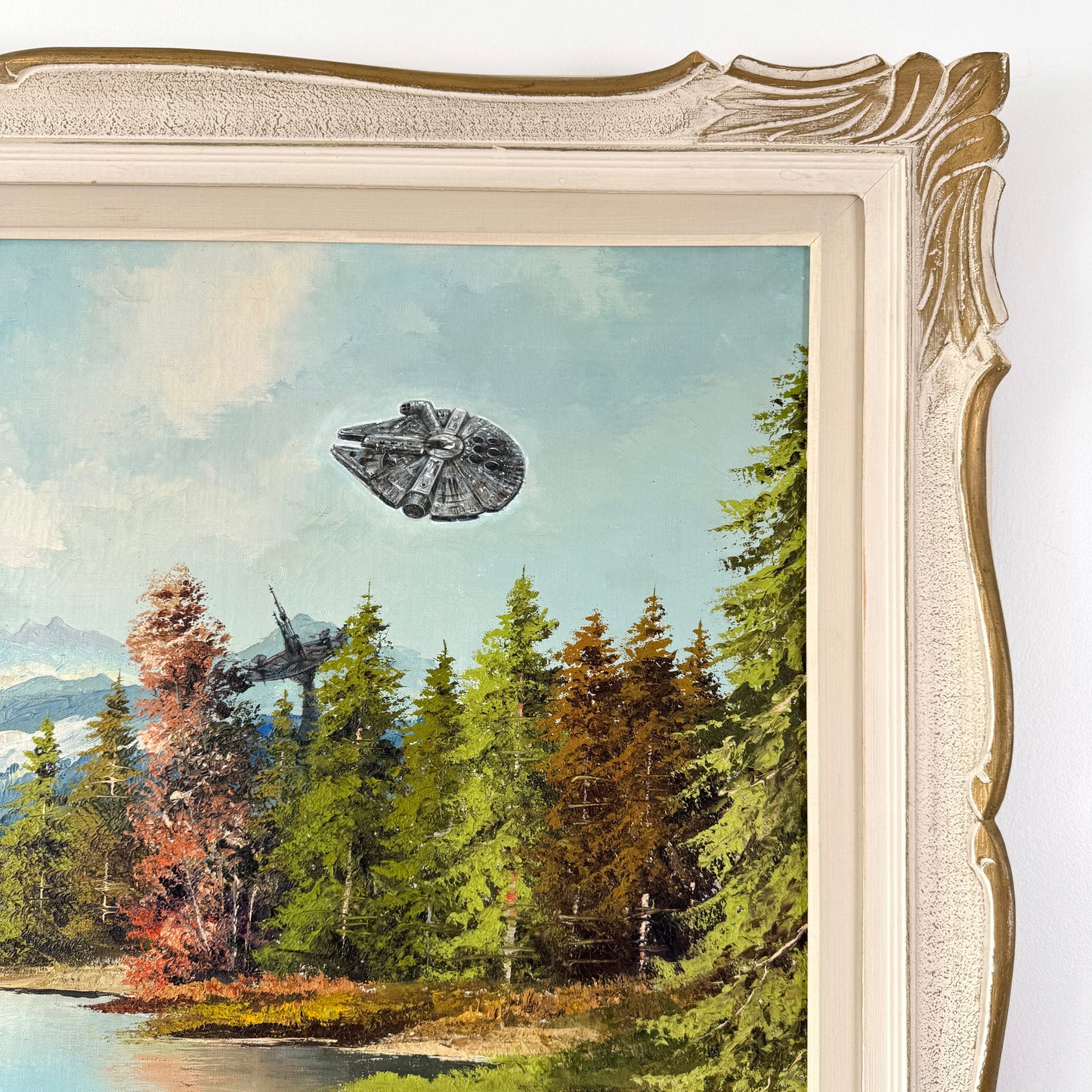 Yub Nub, original upcycled vintage painting