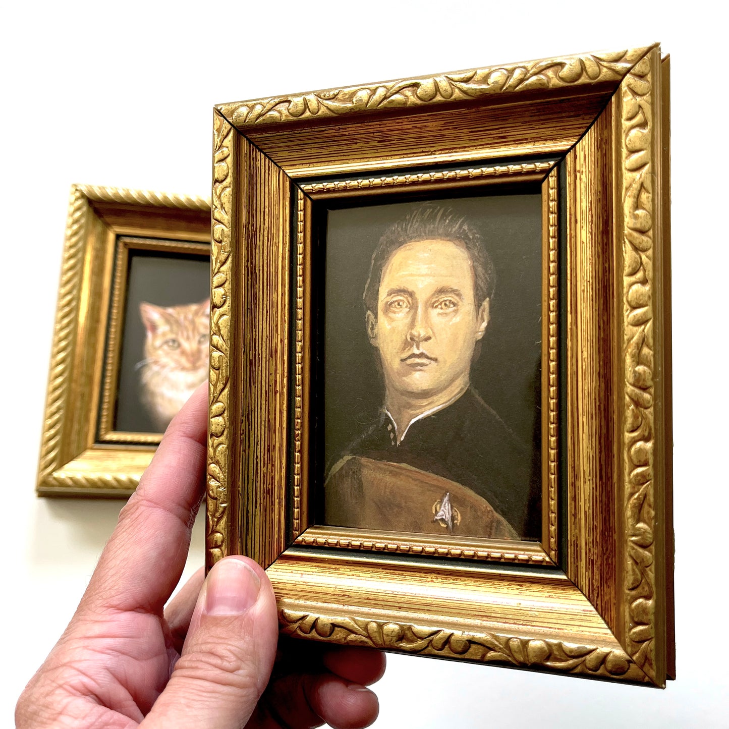 My Cat and I - 2x PRINTS in vintage gold frames