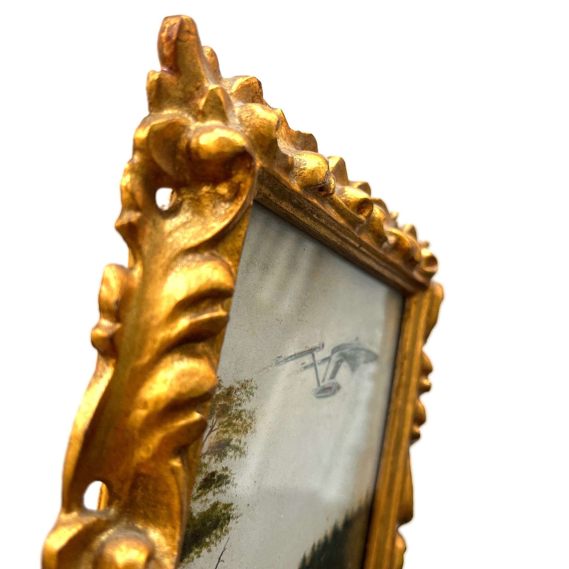 Antique Gold Wood Open Frame