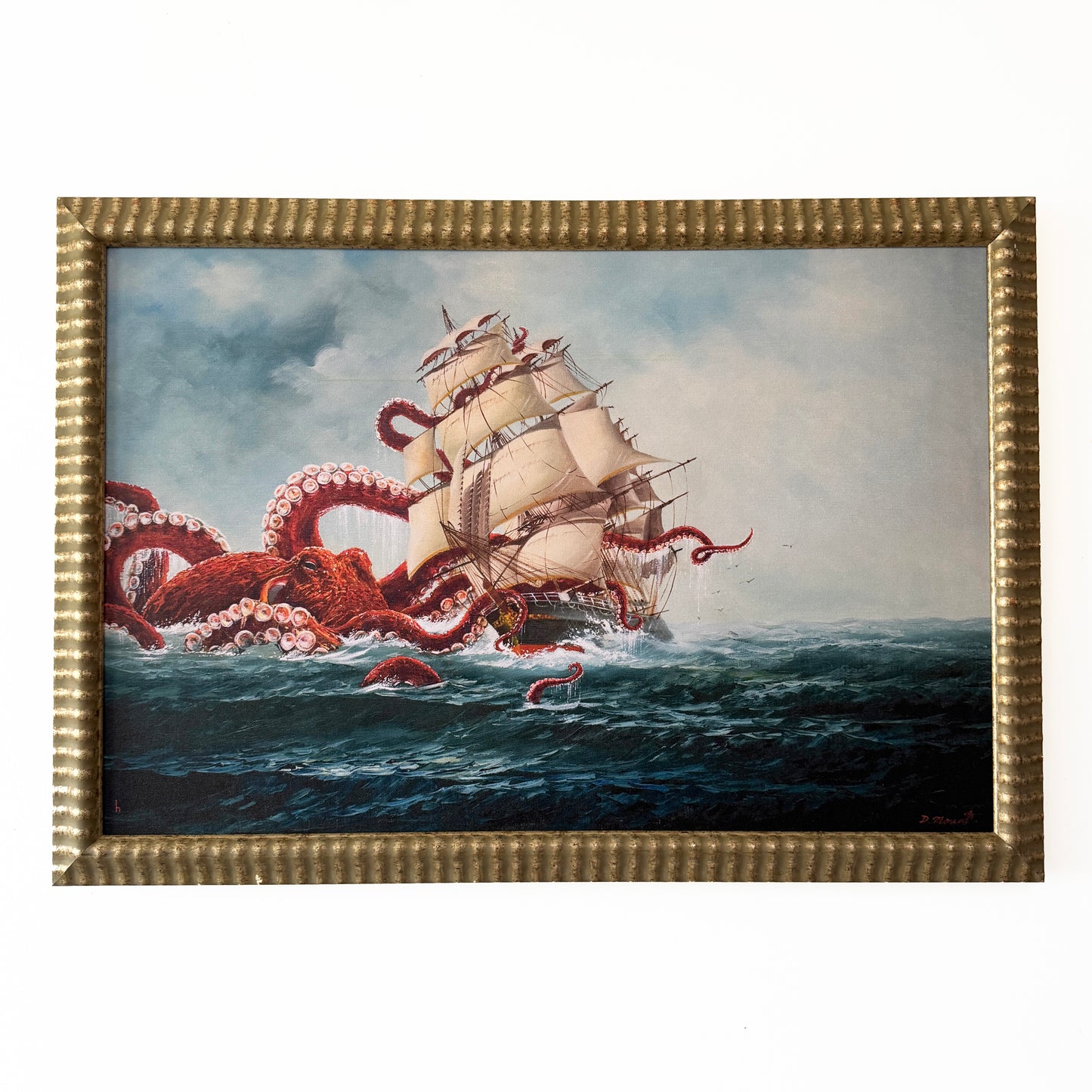 There Once Was A Ship - PRINT 24 x 36 in reclaimed gold frame