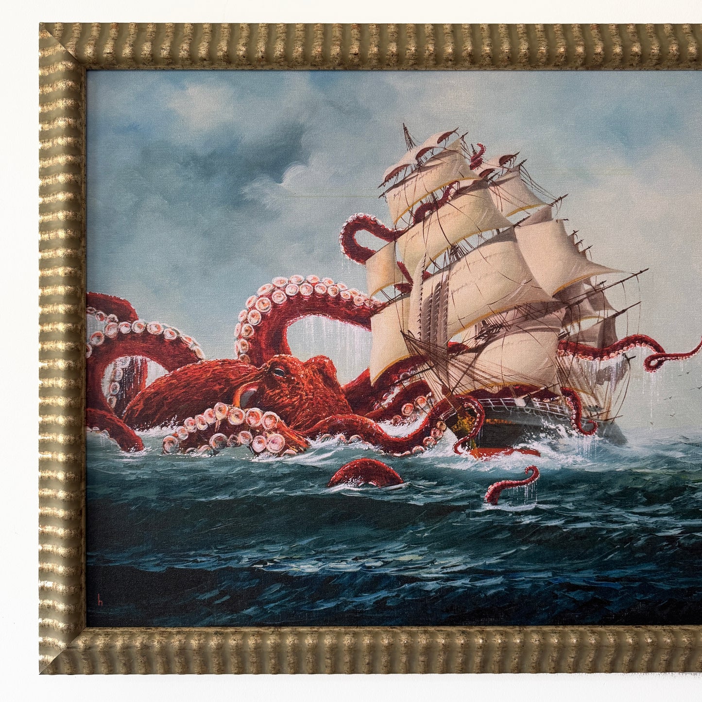 There Once Was A Ship - PRINT 24 x 36 in reclaimed gold frame