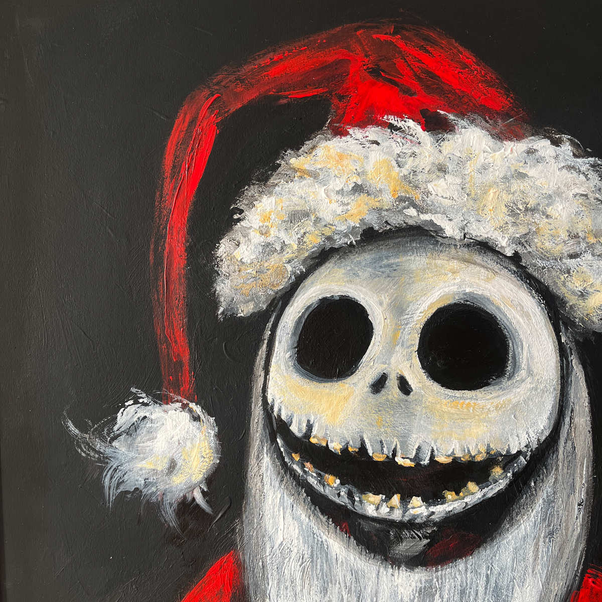 Sandy Claws, original painting in vintage frame