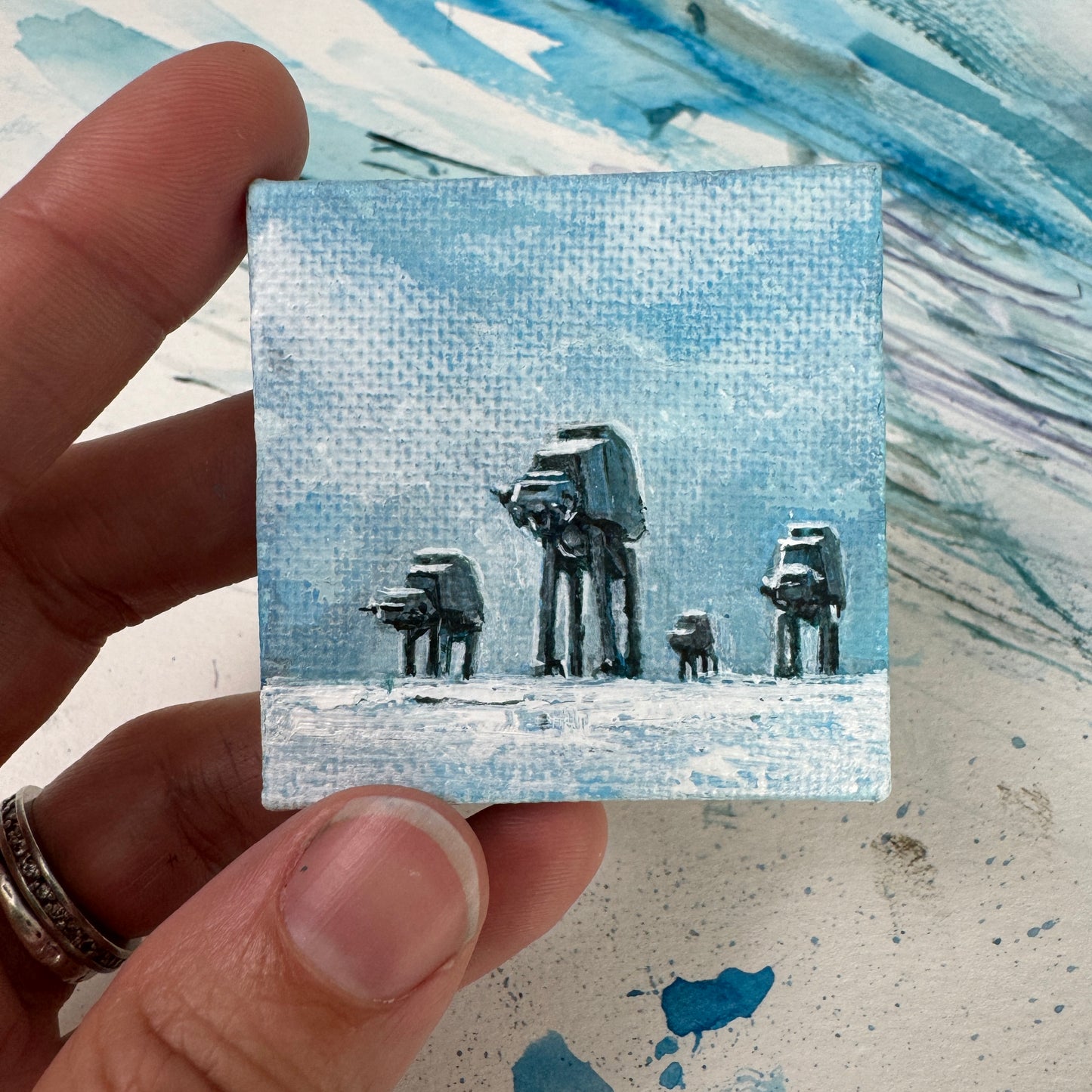 Miniature painting of Tiny Hoth - COMMISSION