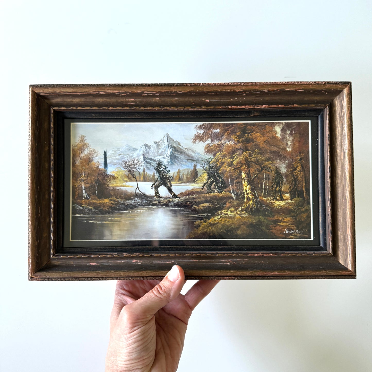 To Isengard - PRINT in antique frame, small