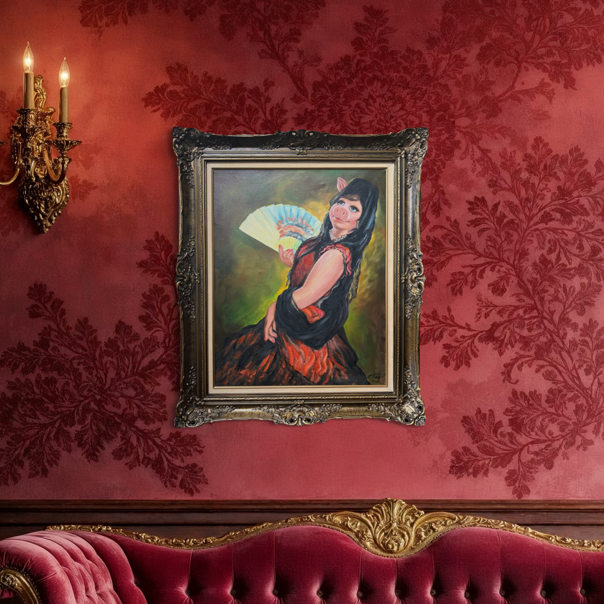 The Starlet - original upcycled vintage painting