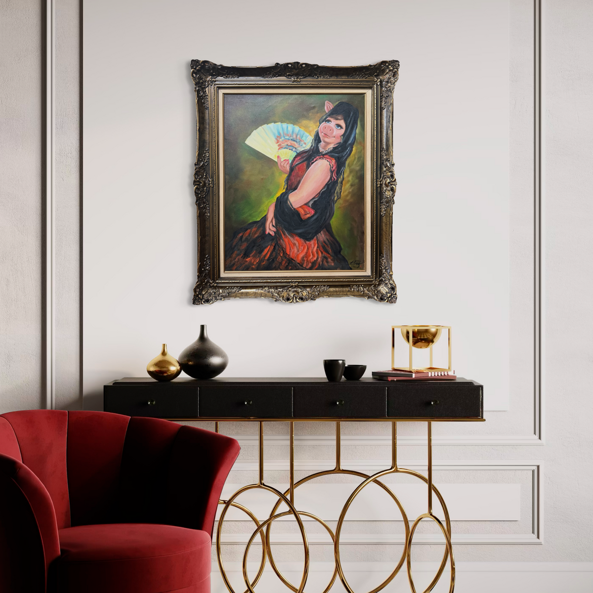 The Starlet - original upcycled vintage painting