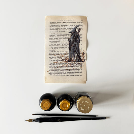 Hobbity Bookish Studies : The wizard, study in ink on p33