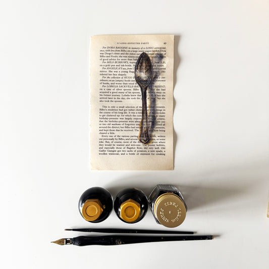 Hobbity Bookish Studies : A present for Lobelia, study in ink on p49