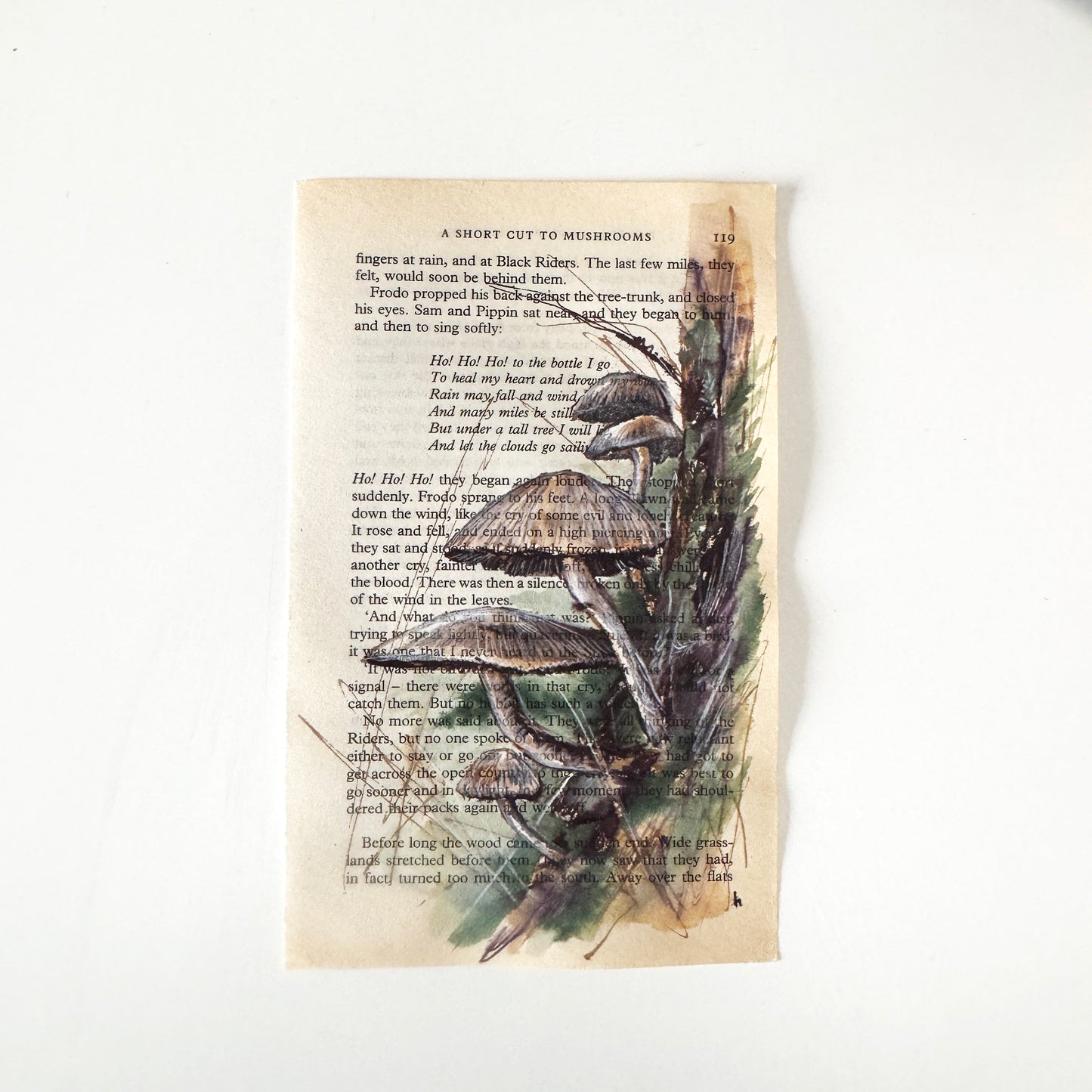 Hobbity Bookish Studies : Mushrooms, study in ink on p119 v2