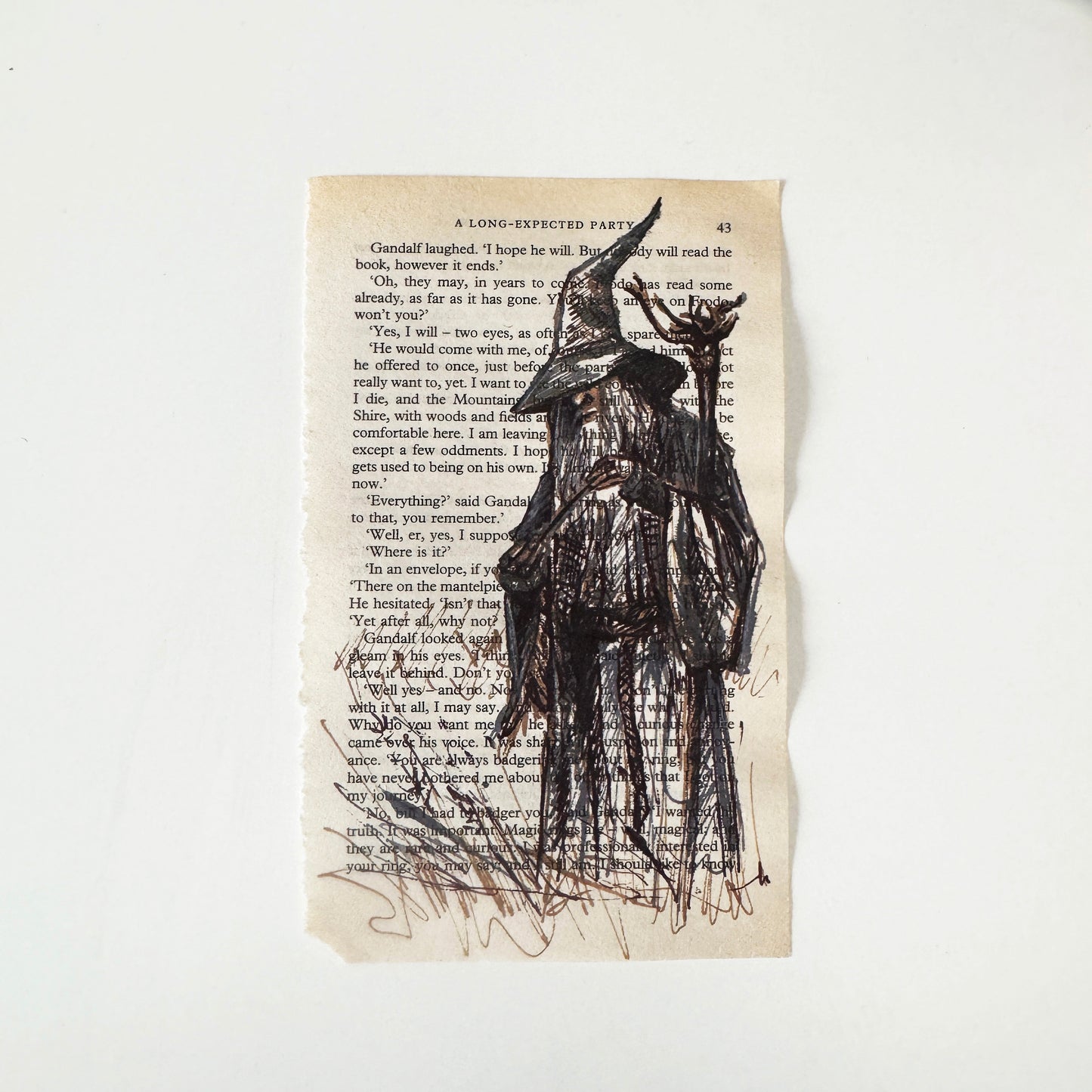 Hobbity Bookish Studies : The wizard, study in ink on p43