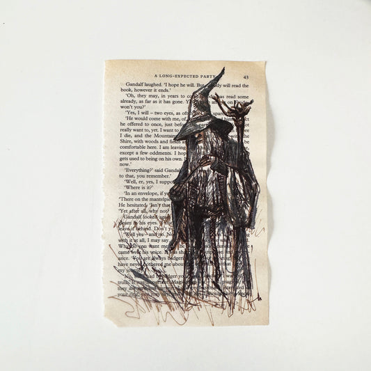 Hobbity Bookish Studies : The wizard, study in ink on p43