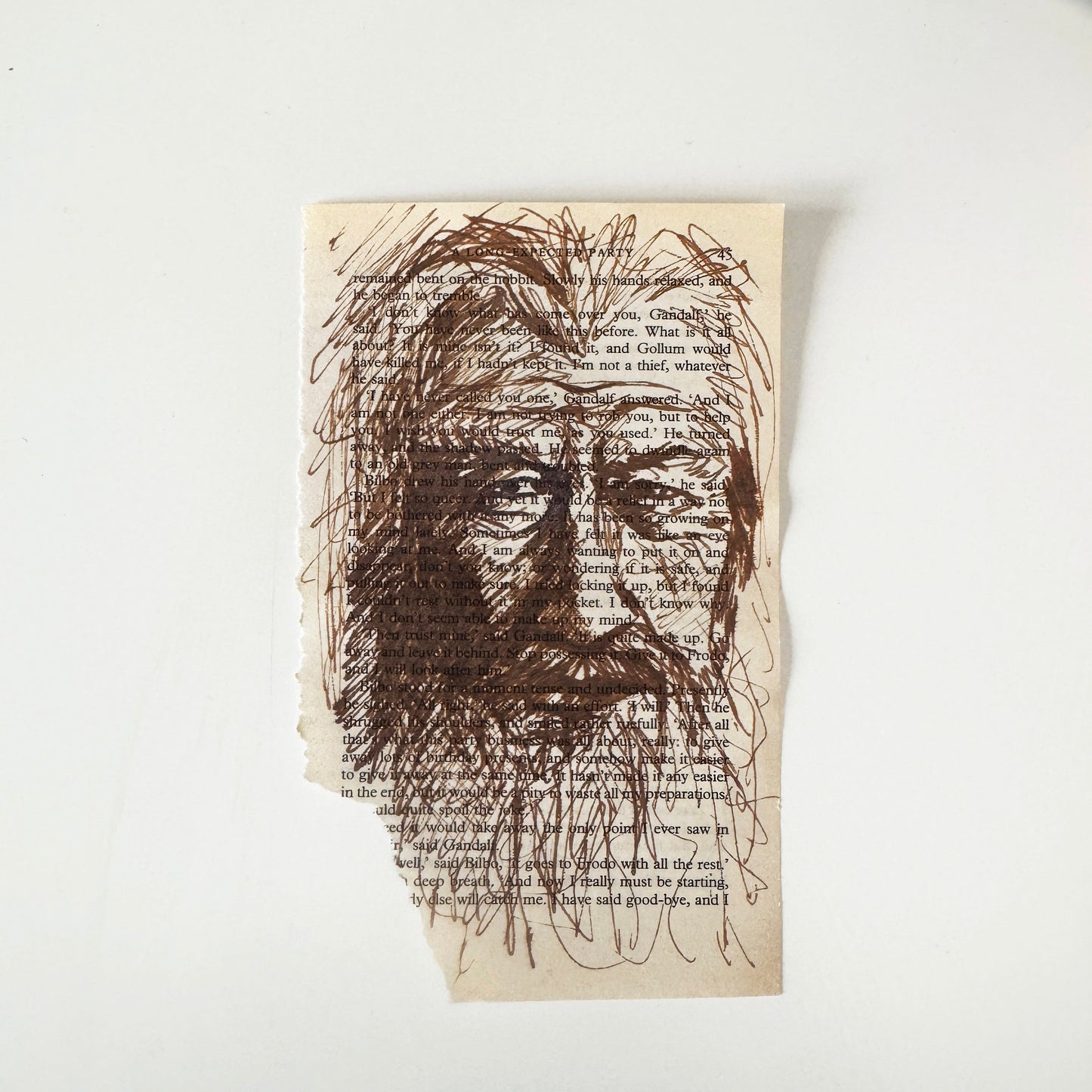 Hobbity Bookish Studies : The wizard, study in ink on p45