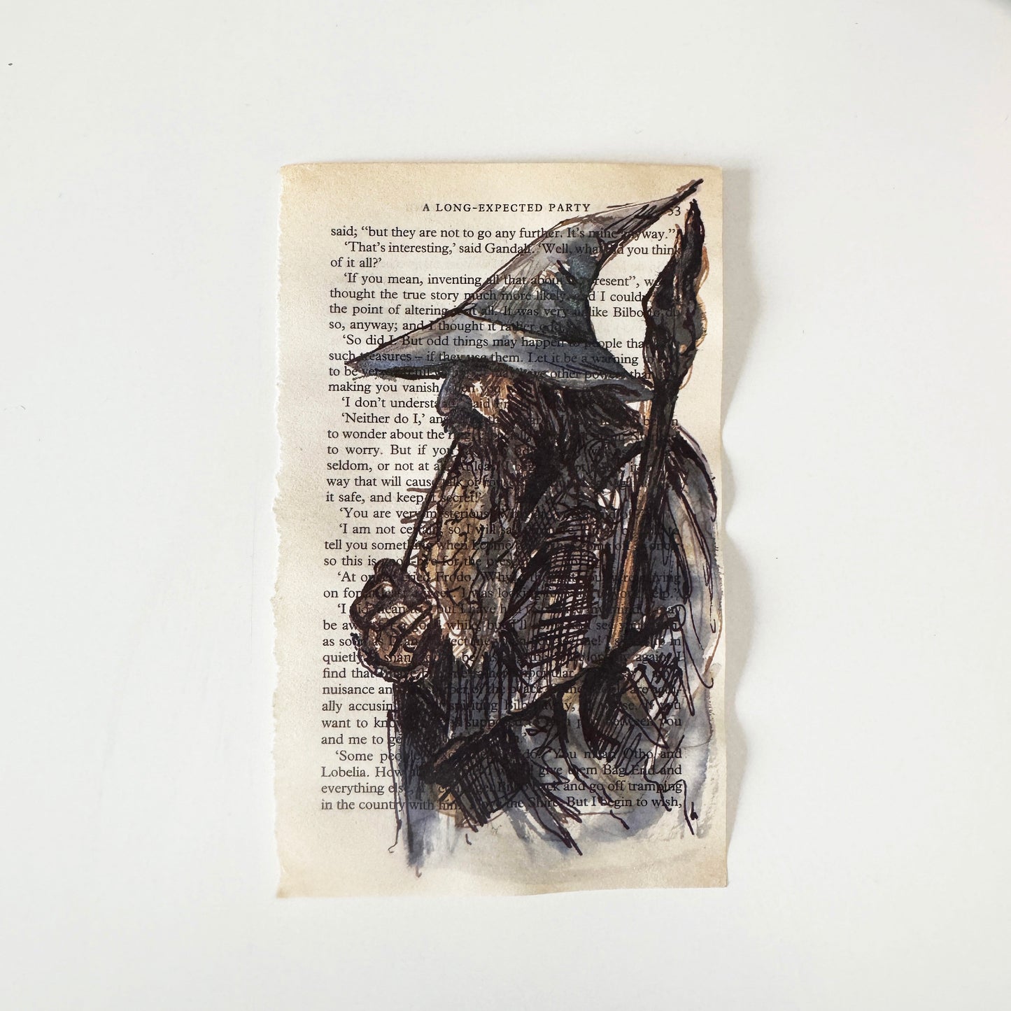 Hobbity Bookish Studies : The wizard, study in ink on p53